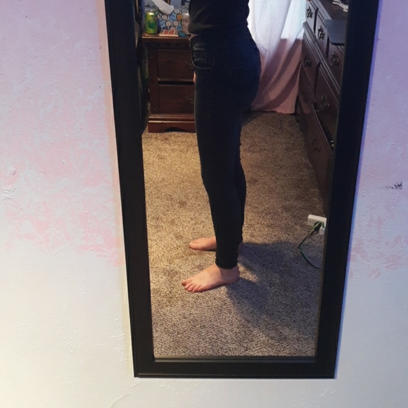 Black Low Rise Skinny Jeans - Picture 2 of 3